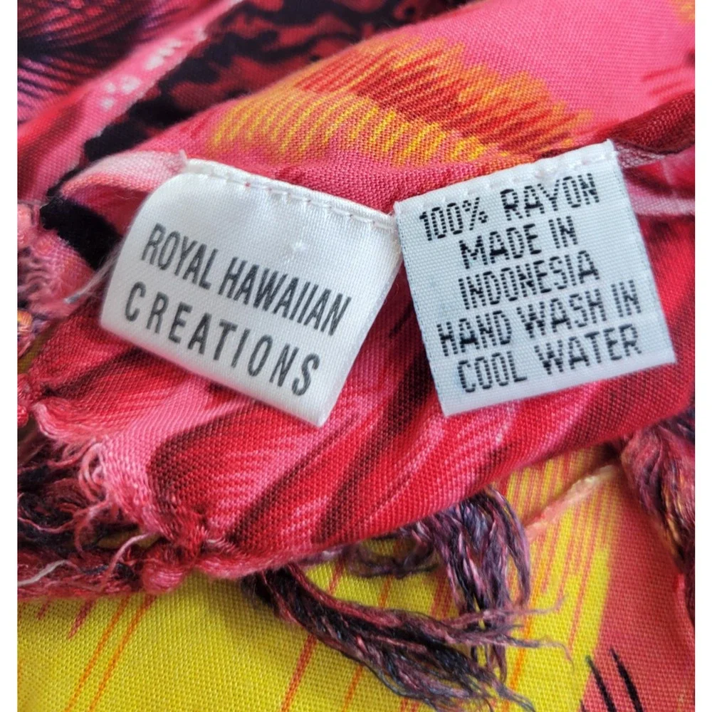 Royal Hawaiian Creations Red Pareo Beach Hawaii Aloha Fringe Dress Scarf 42